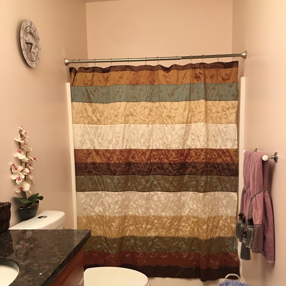 Multi-color shower curtain